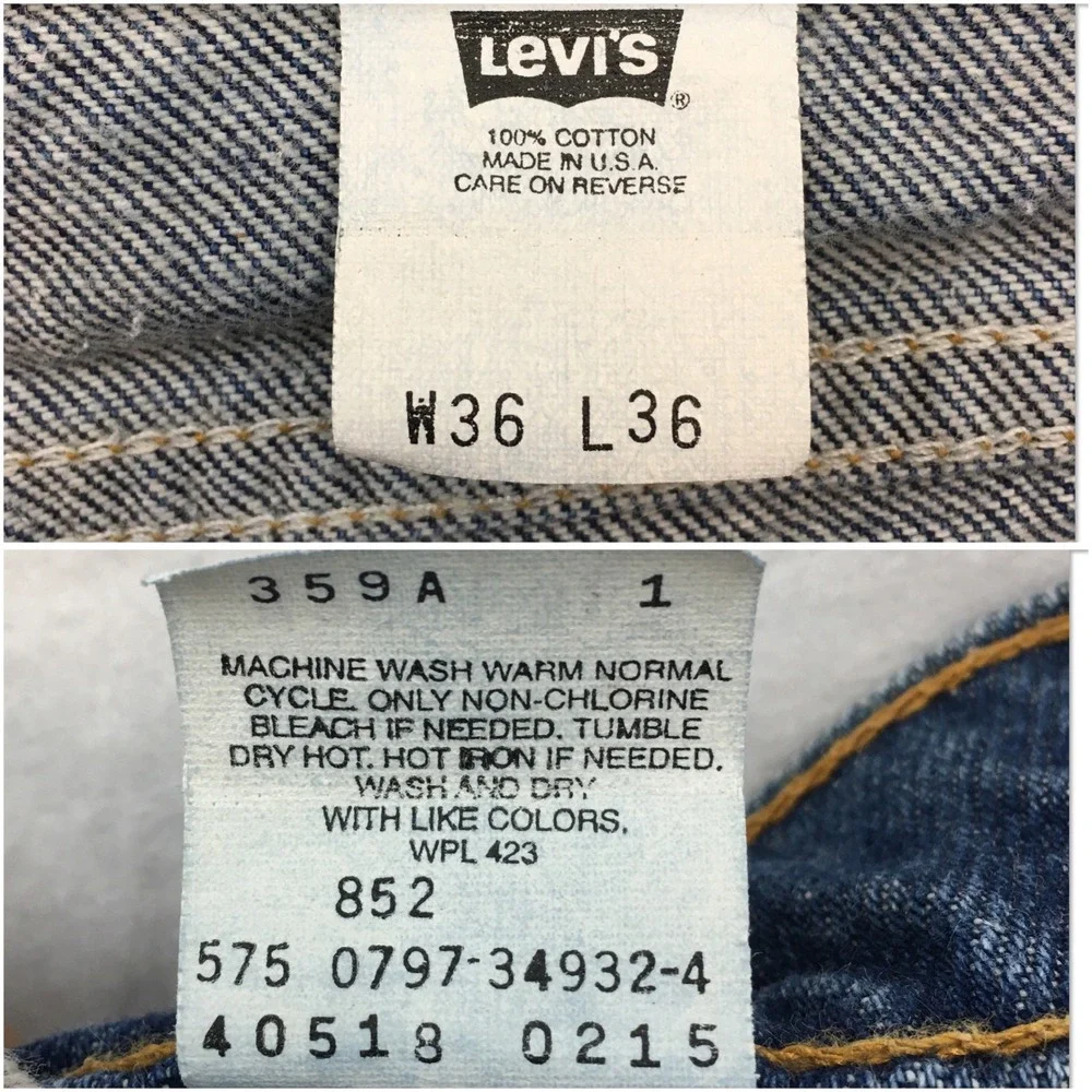 VINTAGE 90s Levis 518 Relaxed Orange Tab Jeans Mens 34x36 Made in USA Dark Wash